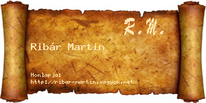 Ribár Martin névjegykártya